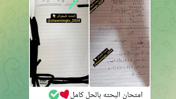 «شاومينج» يوزع صورًا محتملة لامتحان الرياضيات.. و«التعليم» تبدأ التحقيق