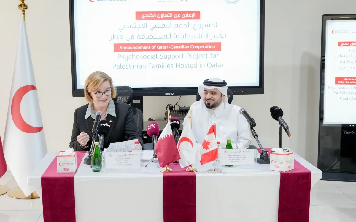 الهلال الأحمر القطري ونظيره الكندي يبدآن مشروعًا لمساعدة الأسر الفلسطينية في قطر