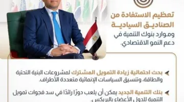 عاجل.. وزير المالية: ربط مجموعة البريكس بالدول المجاورة في المشاريع العابرة (معلومات بيانية)