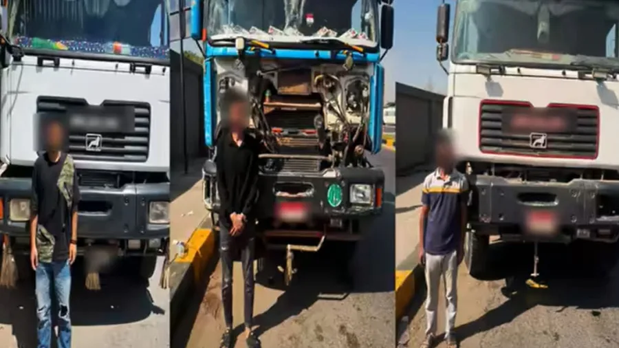 احتجاز ثلاثة متهمين بسبب قيادتهم شاحنة ثقيلة بسرعة مفرطة على محور 26 يوليو احتجاز ثلاثة متهمين بسبب قيادتهم شاحنة ثقيلة بسرعة مفرطة على محور 26 يوليو