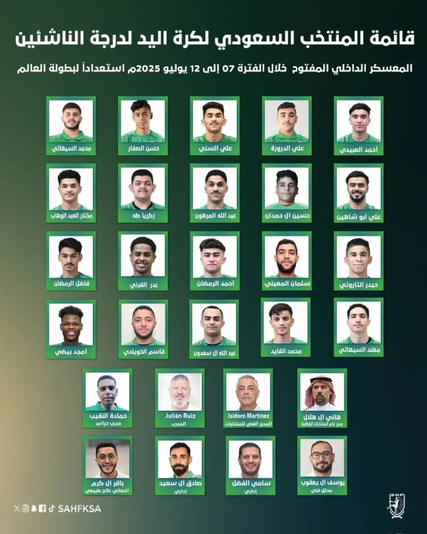 غدًا بدء معسكر شباب كرة اليد في الشرقية