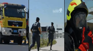 الداخلية تجري تمريناً لت simulating حريق في حافلة بمحطة حافلات الغرافة