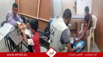 “الجمعية الوطنية للتأهيل” تستمر في تقديم الدعم الضروري للنازحين في دير البلح – صور