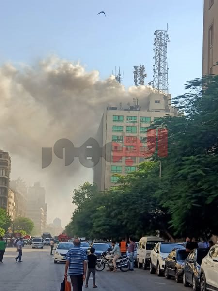 حريق أعلى مبنى سنترال رمسيس