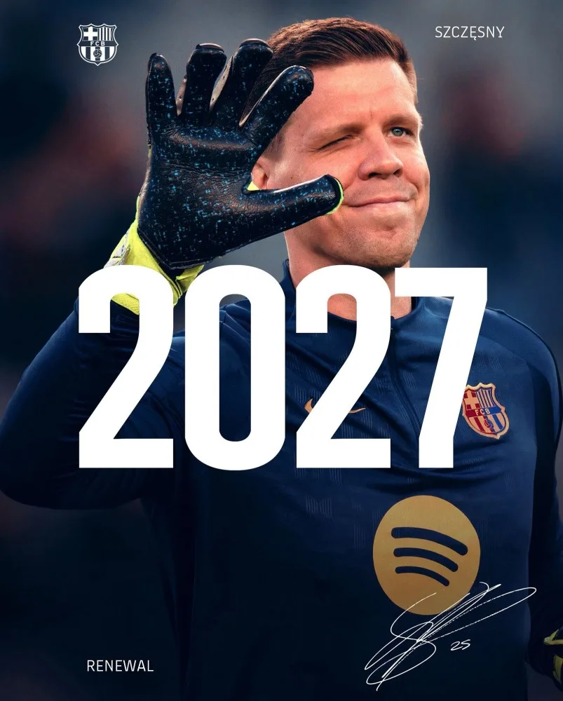 برشلونة الإسباني يجدد عقد حارسه البولندي فويتشيك تشيزني حتى عام 2027