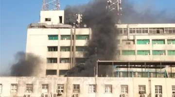 حريق في سنترال رمسيس والدفاع المدني يبذل جهوده للسيطرة على النيران