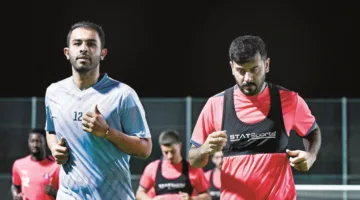 تدريب مكثف وصعب لنادي الشحانية
