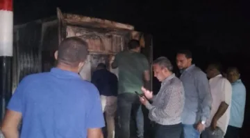 إخماد حريق في محول كهربائي على طريق الزنكلون بالشرقية