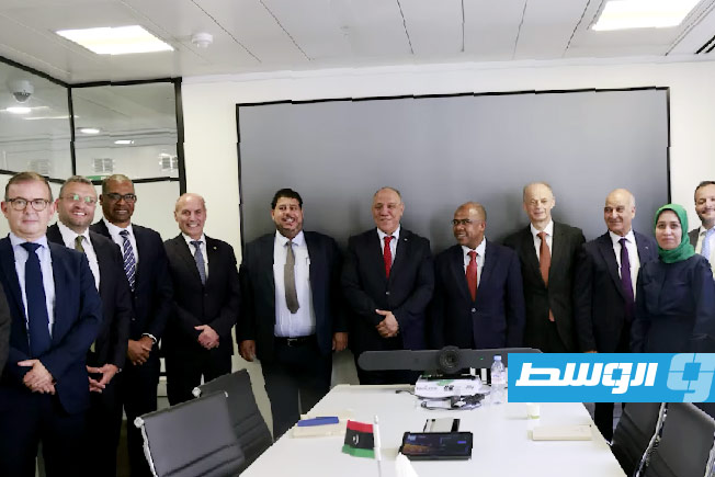 جانب من اجتماعات مؤسسة النفط مع شركات عالمية بلندن، 7 يوليو 2025. (صفحة المؤسسة على فيسبوك)
