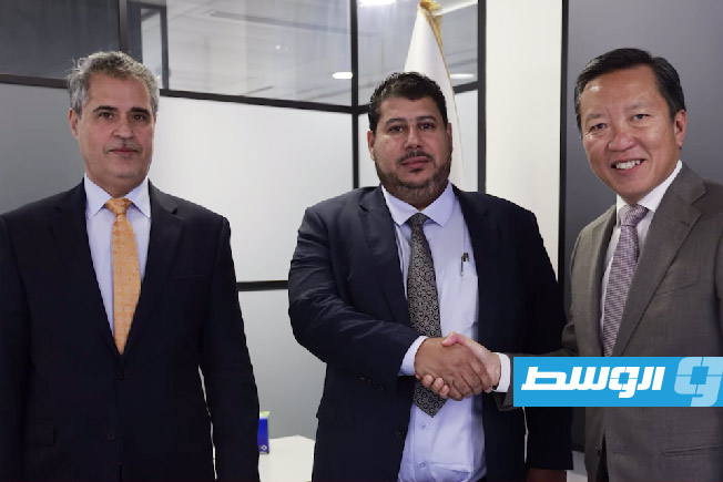 جانب من اجتماعات مؤسسة النفط مع شركات عالمية بلندن، 7 يوليو 2025. (صفحة المؤسسة على فيسبوك)