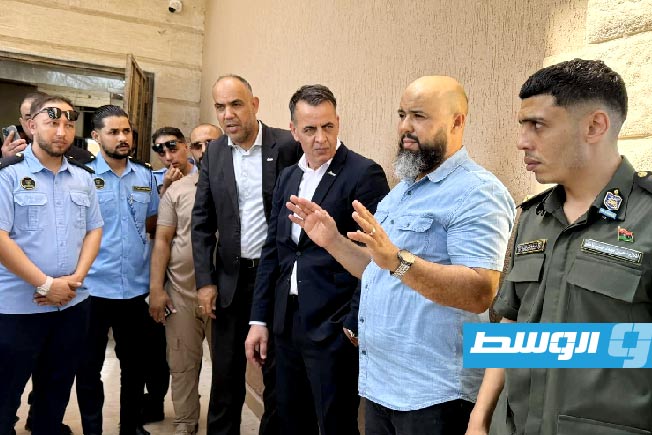 من الاحتفال باستلام رئيس مركز جمرك ميناء المنطقة الحرة في مصراتة العقيد عبدالله الزواوي مهام عمله رسميا، 8 يوليو 2025 (المنطقة الحرة بمصراتة)