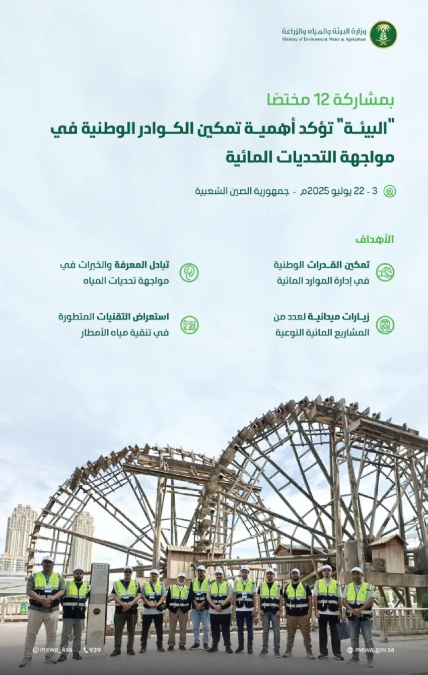 البيئة تشارك في دورة تدريبية دولية حول تقنيات جمع مياه الأمطار