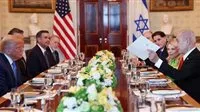 نتنياهو يعارض إنشاء دولة فلسطينية وترامب يشير مرة أخرى إلى إمكانية نقل سكان غزة.