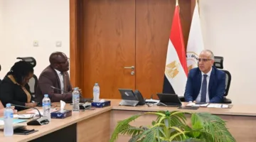 وزير الري يجتمع مع وفد لجنة الزراعة والبيئة من البرلمان الناميبي بحضور رئيس لجنة الزراعة والري.