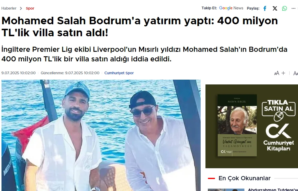 محمد صلاح يشتري منزلًا فاخرًا في تركيا بقيمة 10 ملايين دولار.. اكتشف التفاصيل! محمد صلاح يشتري منزلًا فاخرًا في تركيا بقيمة 10 ملايين دولار.. اكتشف التفاصيل!