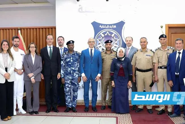 «وزارة الداخلية بالدبيبة» تناقش مع وفد أوروبي سبل التنسيق في «إدارة وحوكمة الحدود»