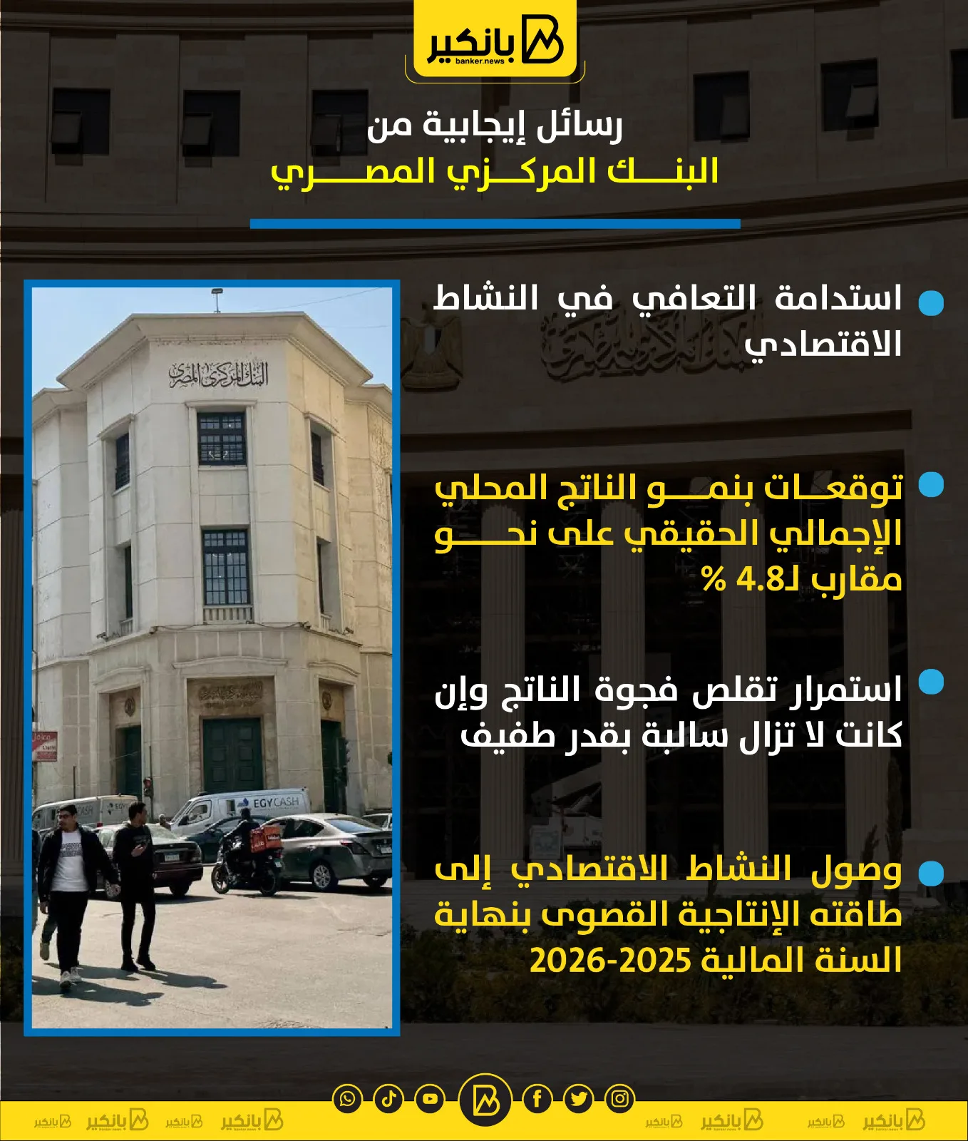 رسائل تشجيعية من البنك المركزي المصري | معلومات مرئية