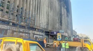 المقاولون العرب تشرع في إعادة تأهيل سنترال رمسيس بعد الحريق