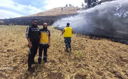 إسرائيل تفتعل حريقاً متعمداً في أراض سورية بمحافظة القنيطرة