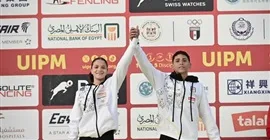 عادل شهد ومؤمن كمال يحرزان الميدالية الفضية في منافسات الفرق المختلطة تحت 17 عامًا ببطولة العالم للتتابعات للخماسي الحديث