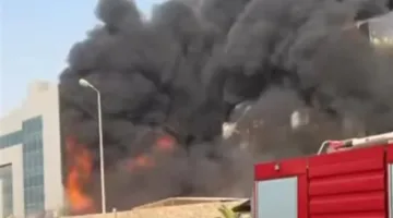 تصاعد ألسنة اللهب في مصنع للمنظفات والمواد الكيميائية بالروبيكي في مدينة بدر (صور)