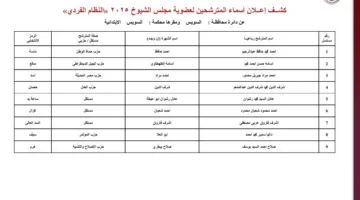 بالأسماء والرموز: قائمة المرشحين للمنافسة في انتخابات مجلس الشيوخ بجميع المحافظات