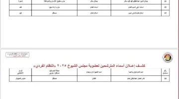 ننشر أسماء المرشحين لمجلس الشيوخ في دائرة محافظة بني سويف
