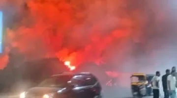 إخماد حريق في أرض فضاء بحلوان