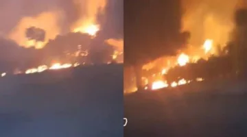 اطفاء حريق في هيش ومخلفات بزاوية فاروق على كورنيش النيل.. فيديو