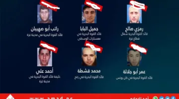 قوات الاحتلال تعلن عن تصفية 6 قادة في وحدة الكوماندوز البحري التابعة لحماس.