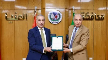 رئيس البنك الزراعي المصري ومحافظ المنيا يوقعان اتفاقية شراكة لتمويل المستفيدين من أراضي الدولة