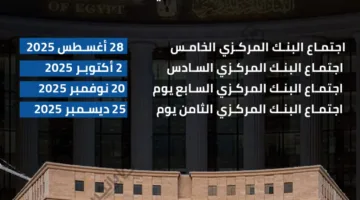 4 محطات رئيسية: الجدول المتبقي لاجتماعات البنك المركزي في 2025 | إنفوجراف