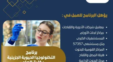 تنسيق الجامعات 2025: استكشف برنامج التكنولوجيا الحيوية الجزيئية في كلية علوم حلوان