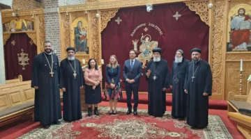 سفير مصر في لاهاي يزور دير العذراء بهولندا ويستقبل بحرارة من قبل الأنبا أرساني والرهبان | صور