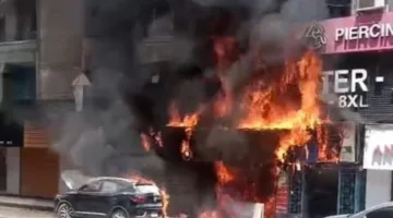 إخماد حريق في متجر بشارع فيصل بعد احتراق طابقين وسيارة (صور)