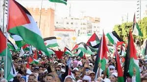 مظاهرة في المغرب احتجاجًا على تهجير وتجويع سكان غزة الفلسطينيين