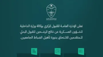 إعلان نتائج قبول دورة تأهيل ضباط الجامعات في كلية الملك فهد الأمنية