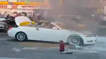 إخماد حريق اندلع في سيارة على كورنيش الإسكندرية