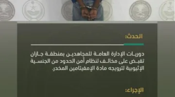القبض على شخص لترويجه مادة الأمفيتامين في منطقة جازان