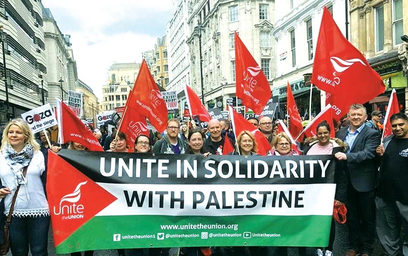 أكبر اتحاد عمالي في بريطانيا يعبر عن دعمه لفلسطين