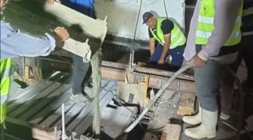 معلومات حول إتمام المرحلة الأولى من تثبيت الفواصل الدائمة في محور وجسر بديل خزان أسوان