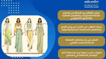 تنسيق الجامعات 2025: تخصص الموضة وطباعة الأقمشة في كلية الفنون التطبيقية بجامعة حلوان
