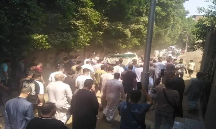 تشييع جثمان لاعب الفلاي بورد من زاوية بمم في المنوفية