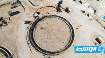 استمرار الأعمال الإنشائية في محطة الكهرباء البخارية بغرب طرابلس بجنزور