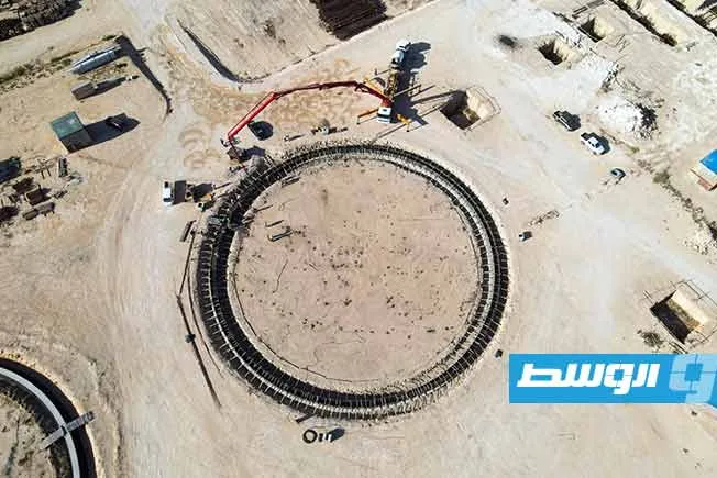 استمرار الأعمال الإنشائية في محطة الكهرباء البخارية بغرب طرابلس بجنزور