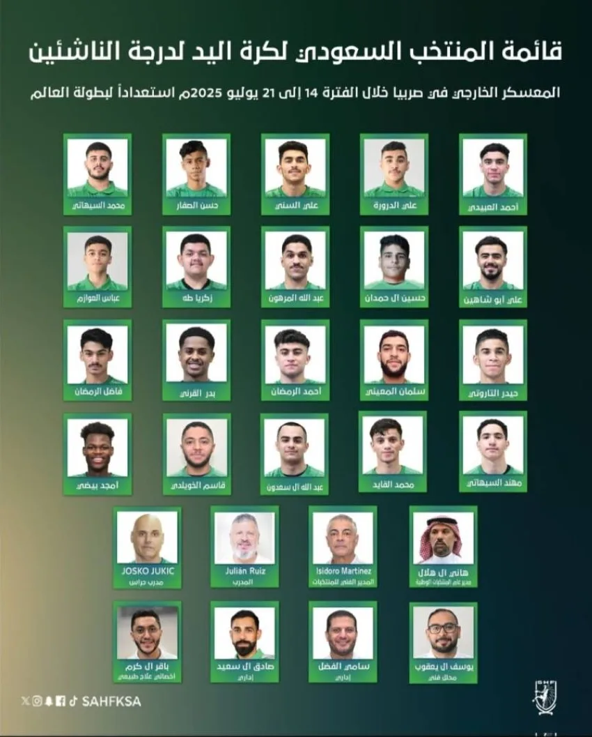 وصول بعثة منتخب الشباب لكرة اليد إلى صربيا لإجراء معسكر تدريبي استعدادًا لمنافسات بطولة العالم