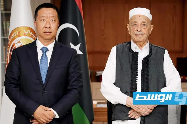 عقيلة صالح يجتمع مع القائم بأعمال السفارة الصينية في ليبيا