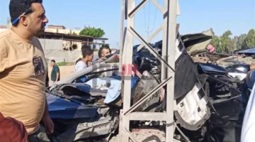وفاة شخصين وإصابة اثنين آخرين في حادث تصادم خطير على طريق السادات في المنوفية