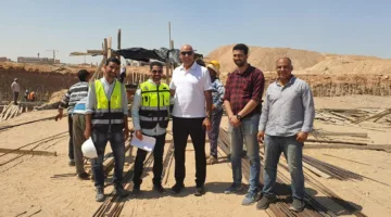 هشام نصر يقوم بزيارة لمتابعة تقدم العمل في فرع أكتوبر وبدء إنشاء ملاعب لكرة القدم.
