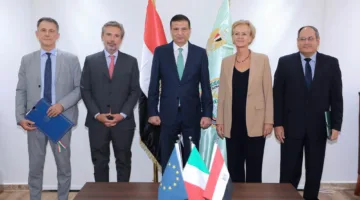 وزير الزراعة يشارك في توقيع اتفاقية تعاون لزيادة إنتاج المحاصيل بين مركز البحوث الزراعية والوكالة الإيطالية في القاهرة